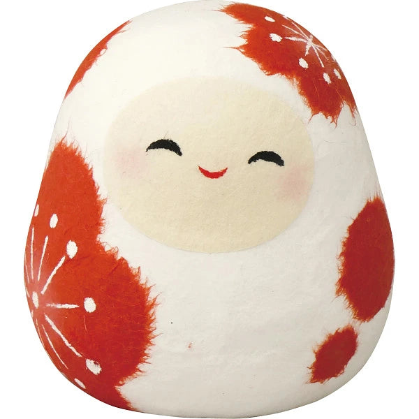 RYUKODO 和紙花繪達摩 - 白色 | RYUKODO Washi Flower Daruma - White