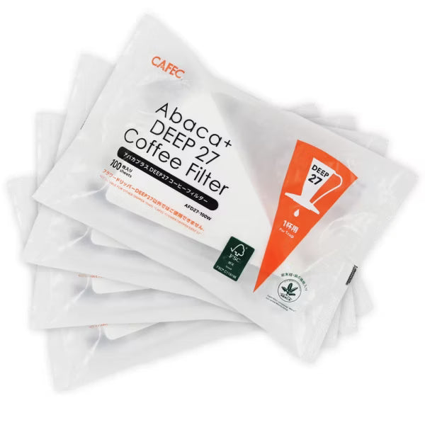 【CafeC】CafeC Abaca+ Deep 27手沖咖啡專用濾紙100張 AFD27-100W | Abaca+ DEEP 27 Coffee Filter 100 Sheets AFD27-100W
