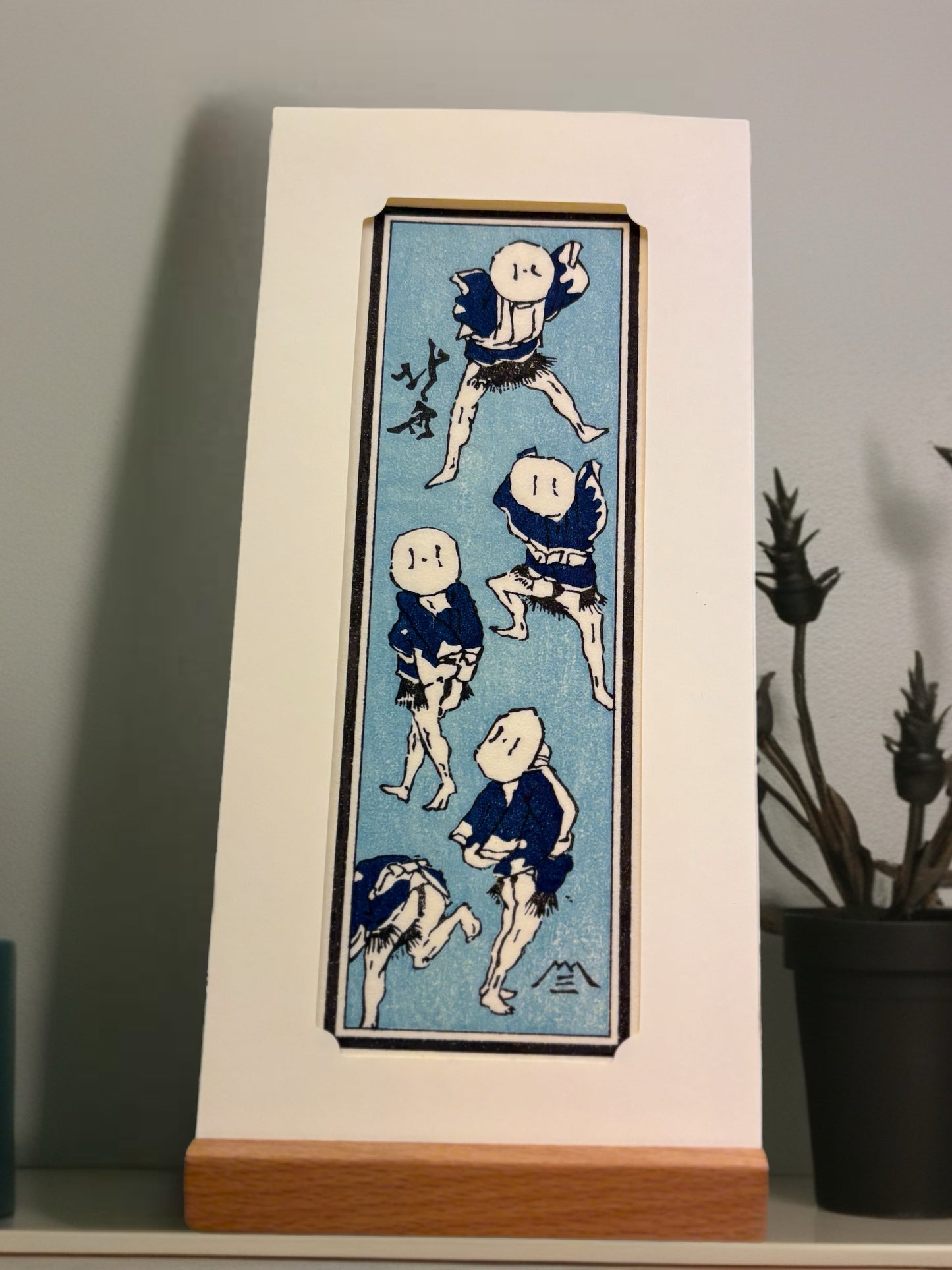 浮世繪札 北齋漫畫 雀舞 直仁作 | 浮世絵札 北斎漫画 雀踊り 直仁作