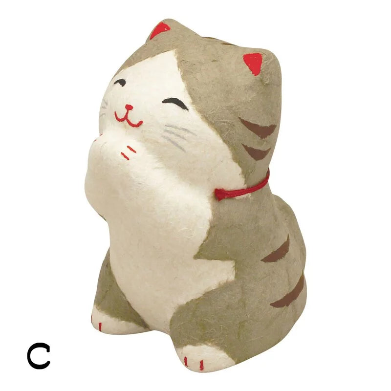 RYUKODO 撒嬌貓咪和紙擺設 | RYUKODO Pray Cat Washi Figurine
