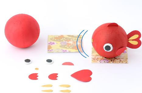 和紙金魚不倒翁DIY套裝（附指引圖）| Washi Korokoro Goldfish Craft Kit
