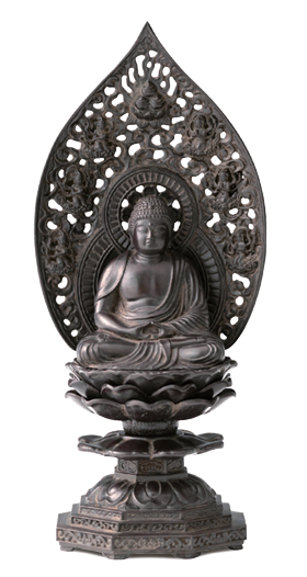 【銀雅堂】 釋迦如来座像 (古美金) - 18CM | Gingado Seated statue of Shakyamuni Buddha - 18cm