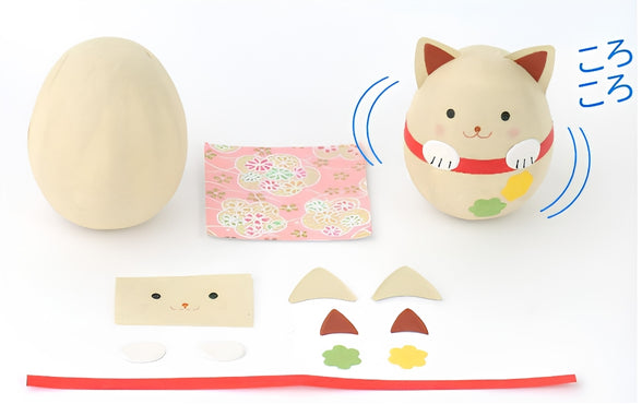 和紙十二生肖- 犬 不倒翁DIY套裝（附指引圖）| Washi Korokoro Zodiac Dog (Shiba Inu) Craft Kit