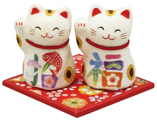 RYUKODO 彩繪招福和紙招財貓（迷你）| Ryukodo Washi Bring Lucky Cat (Mini)