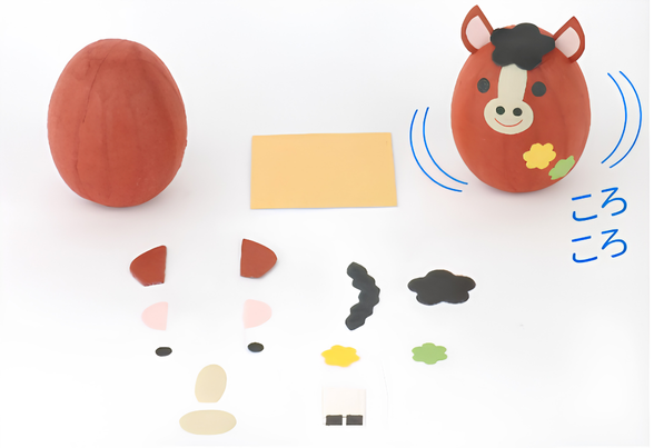 和紙十二生肖- 馬 不倒翁DIY套裝（附指引圖）| Washi Korokoro Zodiac Horse Craft Kit