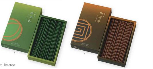 【香彩堂】京線香 緑茶香 / 珈琲香 ～けむり少なめ～ | Kyoto Incense Green Tea / Coffee ~ Less Smoke