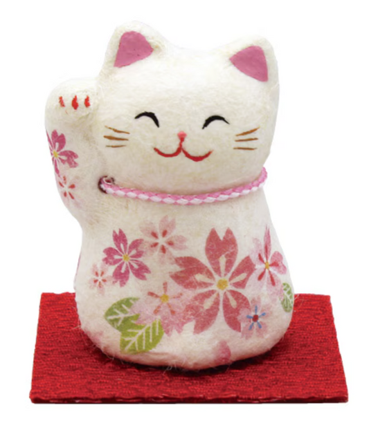 RYUKODO 日本彩繪和紙招財貓（迷你） | RYUKODO Washi Lucky Cat (Mini)