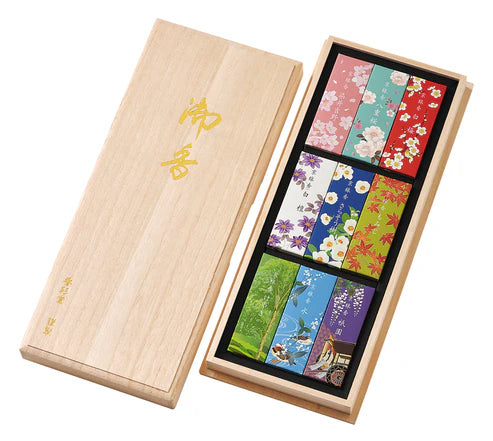 【香彩堂】短寸九種 "四季彩" | Kousaido Gift Set 9 types Short Incense  'Shikisai'