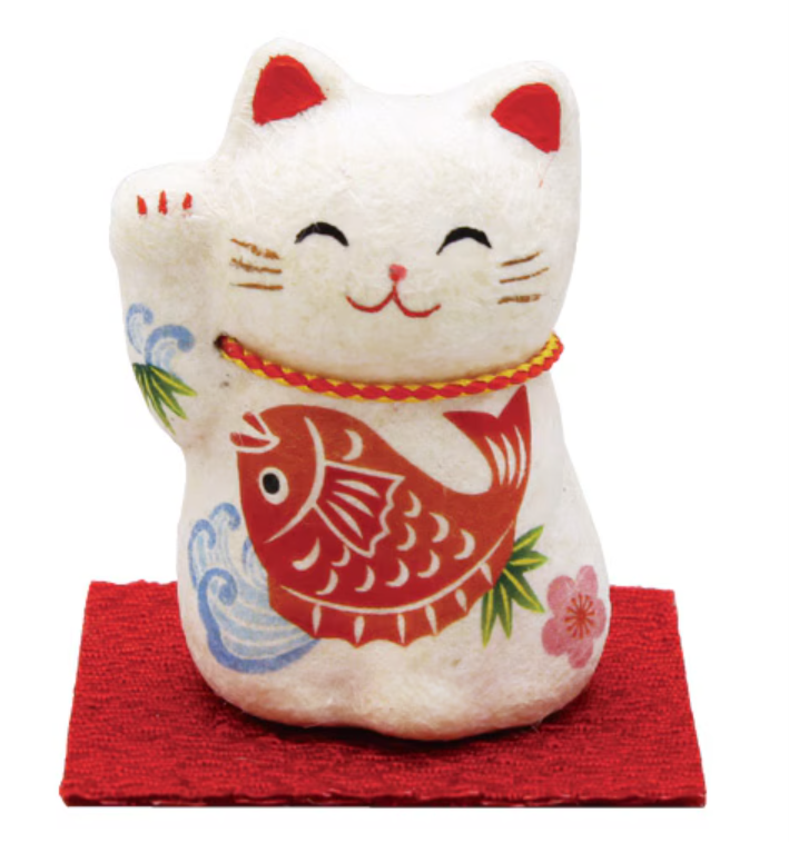 RYUKODO 日本彩繪和紙招財貓（迷你） | RYUKODO Washi Lucky Cat (Mini)