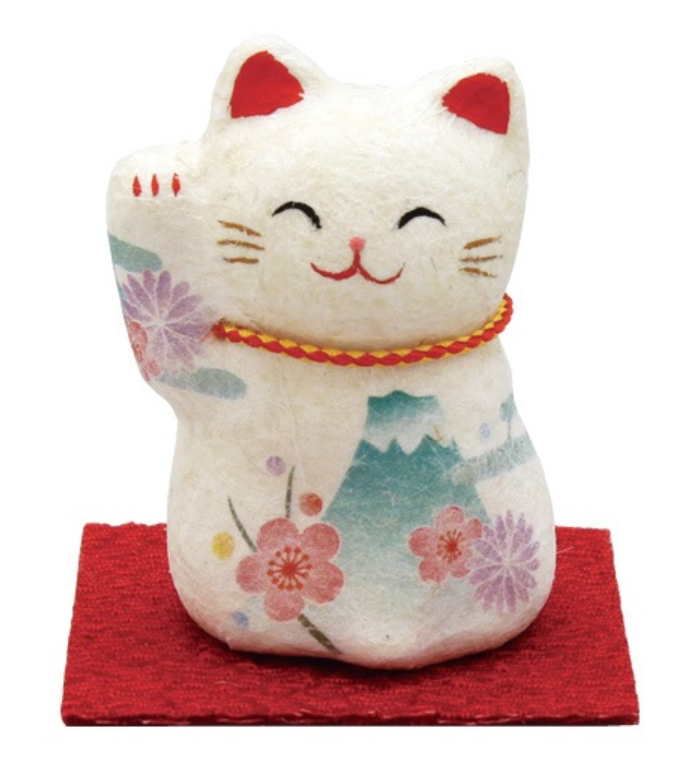 RYUKODO 日本彩繪和紙招財貓（迷你） | RYUKODO Washi Lucky Cat (Mini)