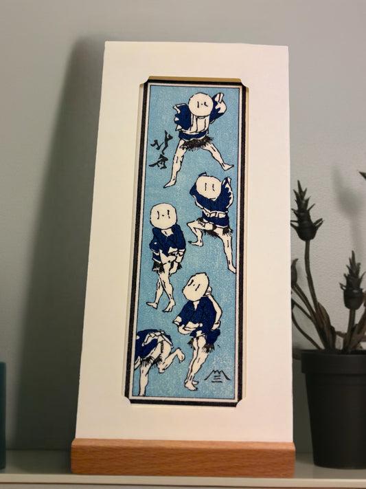 浮世繪札  北齋漫畫  雀舞  直仁作 | 浮世絵札　北斎漫画　雀踊り　直仁作