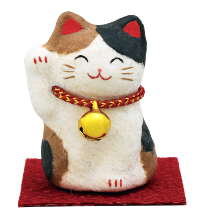RYUKODO 日本和紙微笑招財貓（迷你） | RYUKODO Washi Smiling Lucky Cat (Mini)