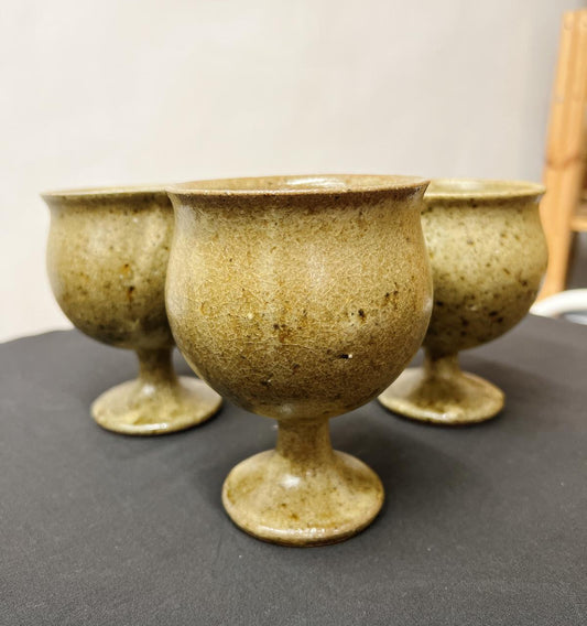 樂久登窯 球型酒杯(細) - 土 | Rakutogama Globlet Wine Glass  (S)