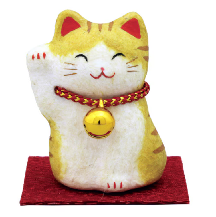RYUKODO 日本和紙微笑招財貓（迷你） | RYUKODO Washi Smiling Lucky Cat (Mini)