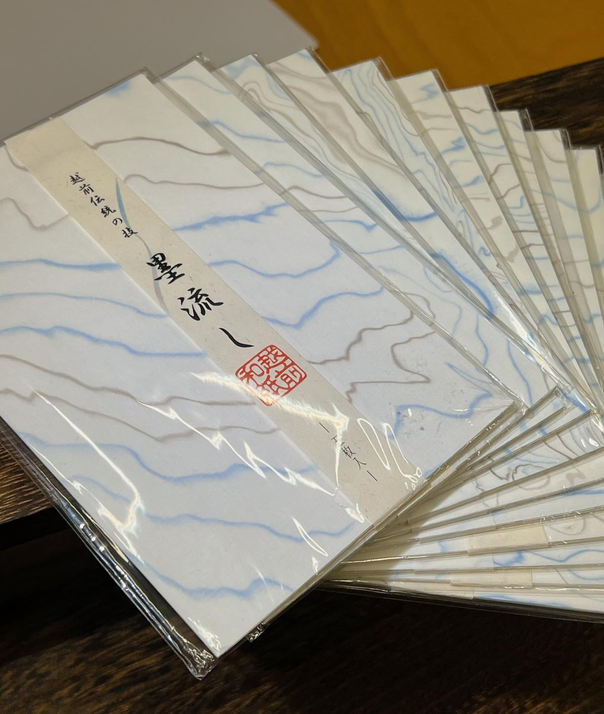 越前和紙 墨流しはがき (5枚入) | Echizen Washi Marbled Postcard (5 pcs)