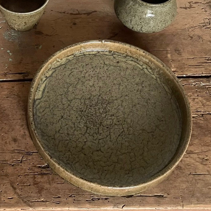 樂久登窯 銅鑼盤 (深啡) |  Rakutogama Round Tray (Brown)