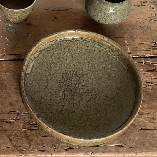 樂久登窯 銅鑼盤 (深啡) |  Rakutogama Round Tray (Brown)