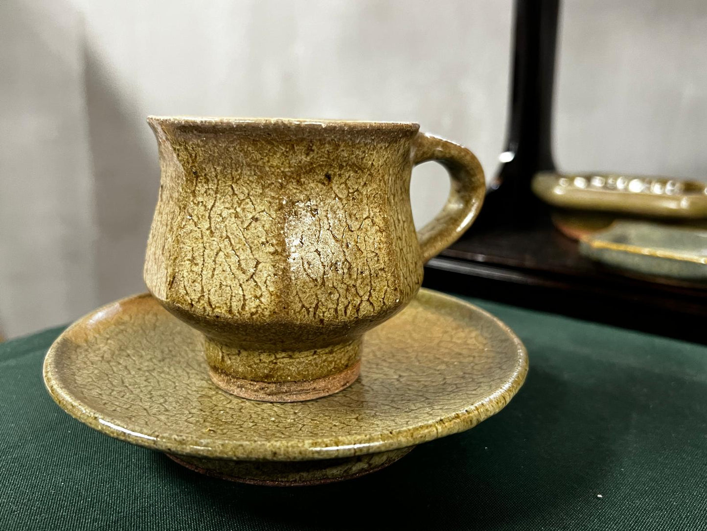 樂久登窯 咖啡杯連碟 (啡杏) | Rakutogama Coffee Cup with Saucer Set (Brown Beige)