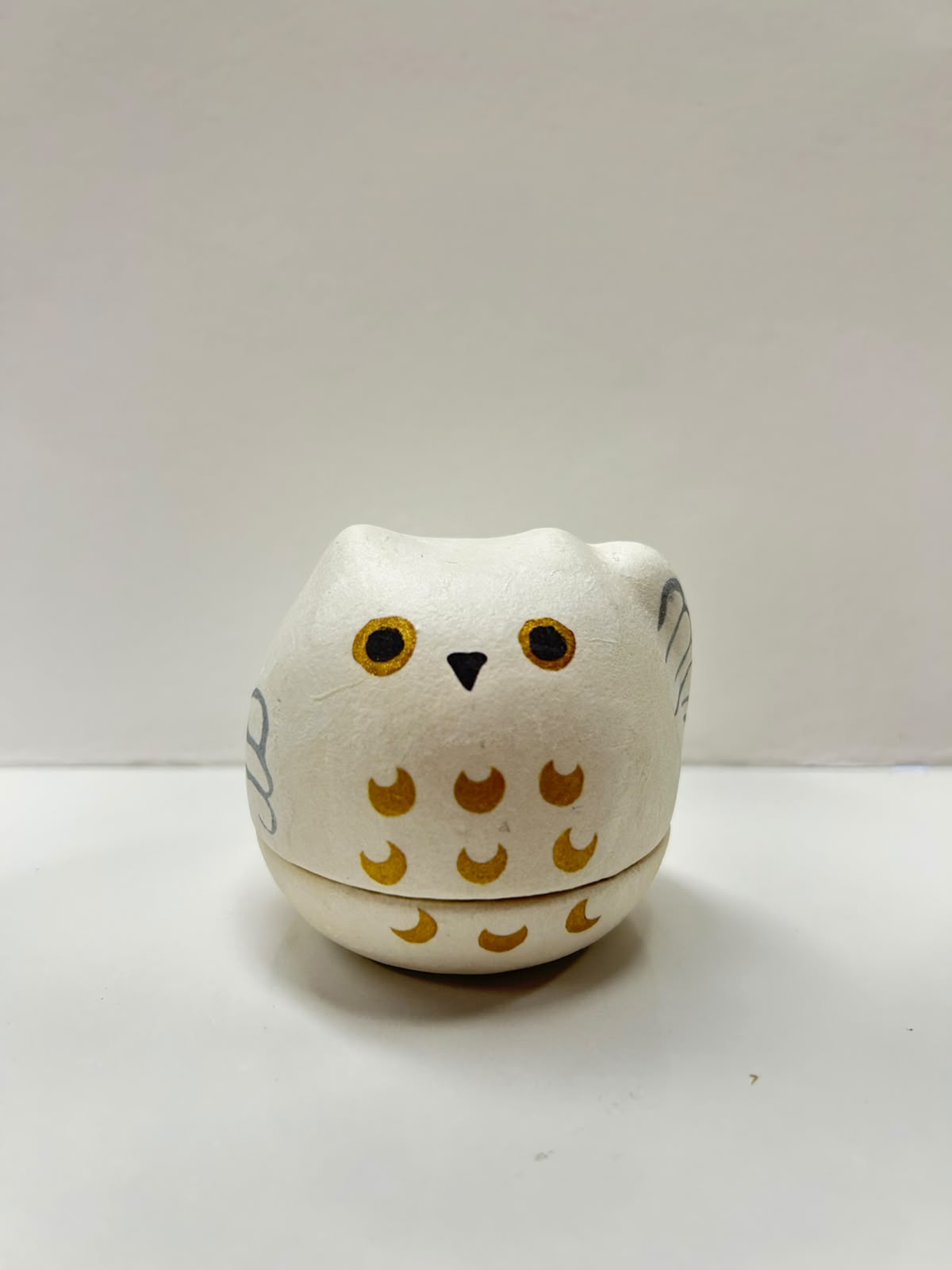 美濃和紙包陶瓷美濃招財貓頭鷹（中）| Mino Washi Wrapped Ceremic Lucky Owl (M)