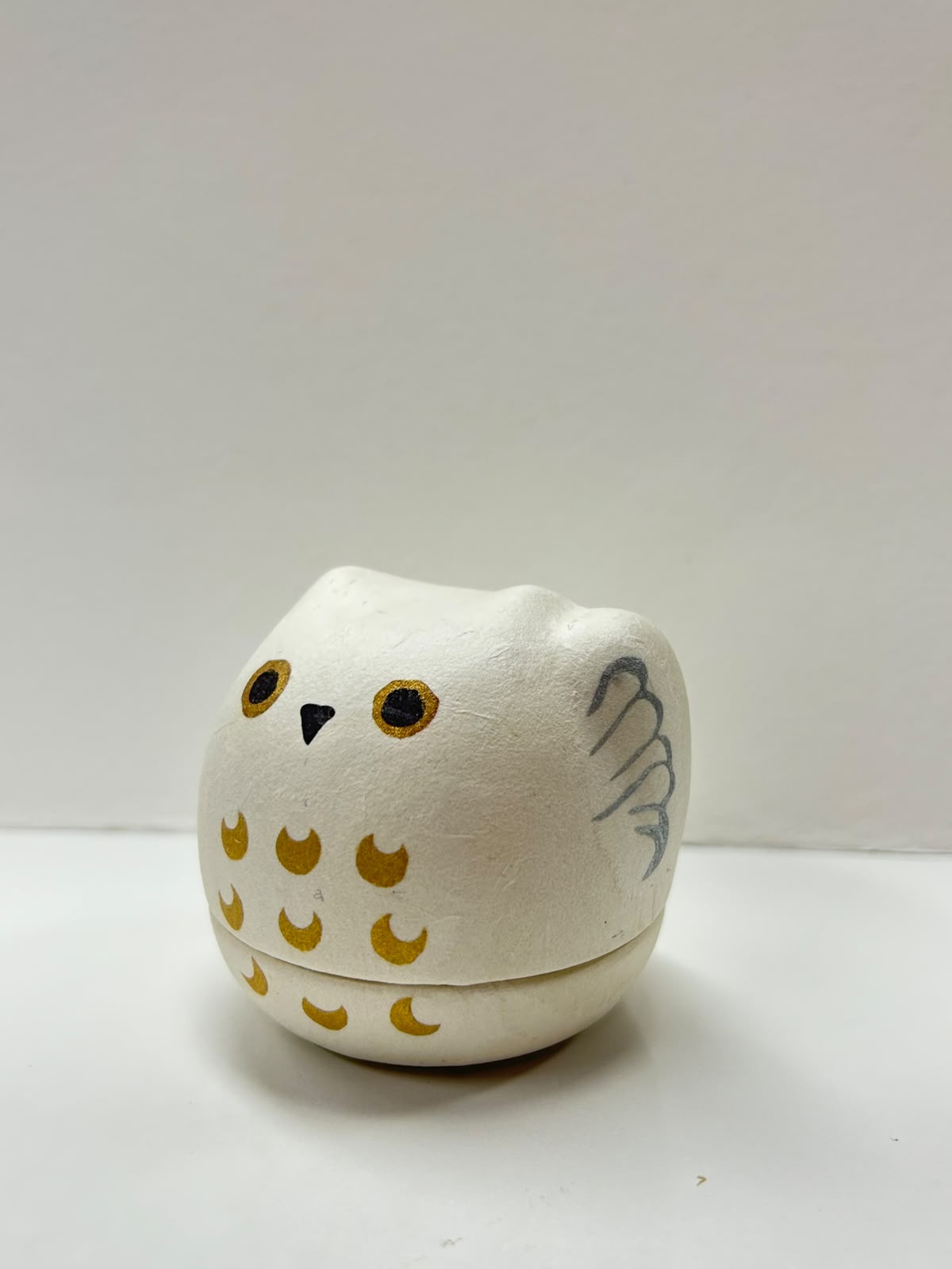 美濃和紙包陶瓷美濃招財貓頭鷹（中）| Mino Washi Wrapped Ceremic Lucky Owl (M)