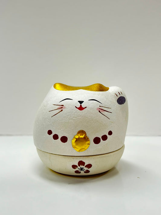 和紙包美濃陶瓷美濃招財貓（中）| Mino Washi Wrapped Ceremic Lucky Cat (M)