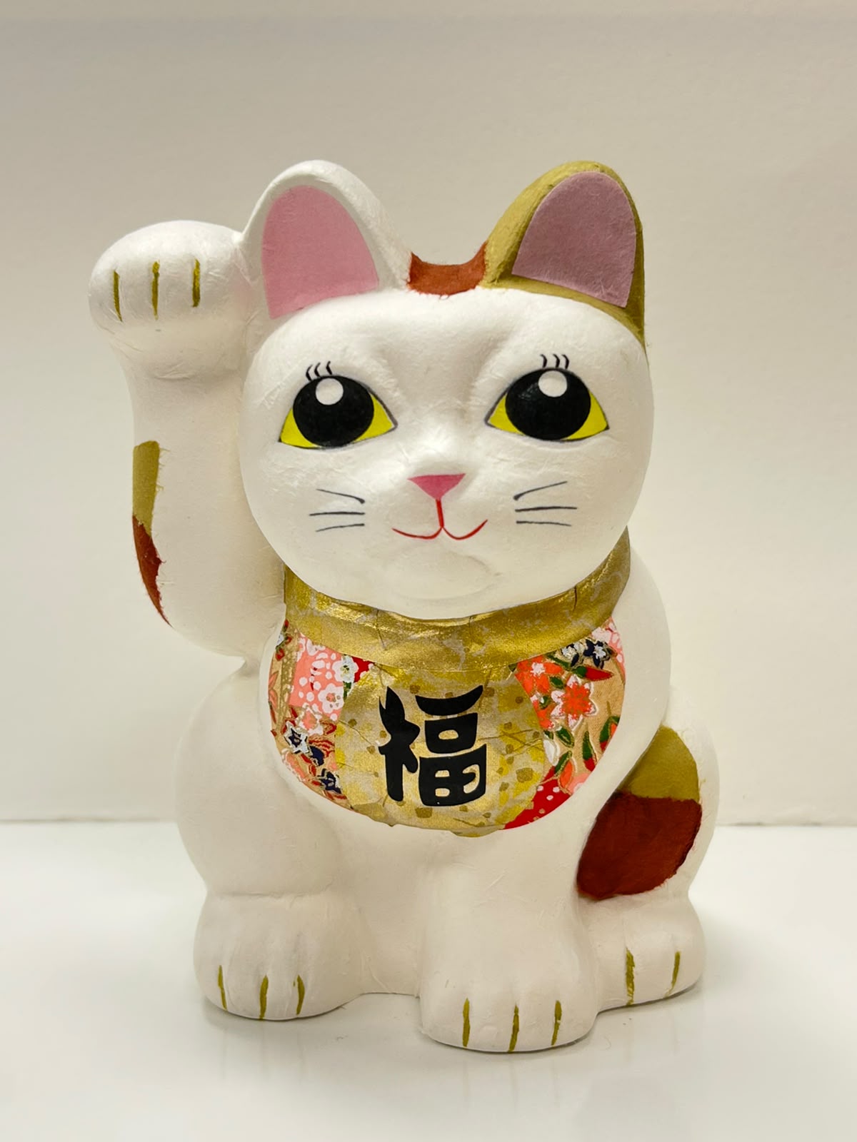 美濃和紙手貼包陶瓷人形招財貓（大）| Mino Washi Hand-Wrapped Ceremic Lucky Cat (L)