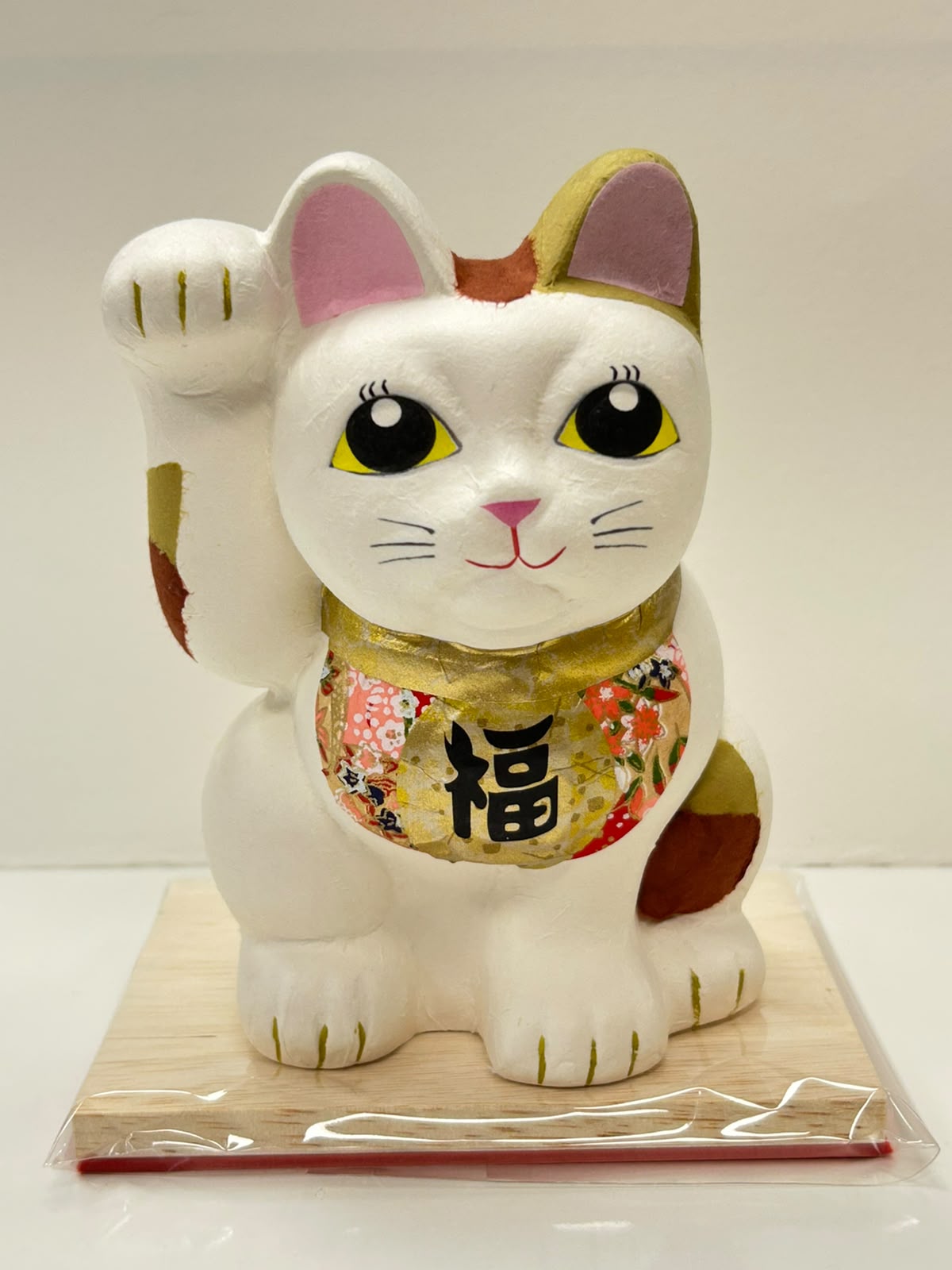 美濃和紙手貼包陶瓷人形招財貓（大）| Mino Washi Hand-Wrapped Ceremic Lucky Cat (L)