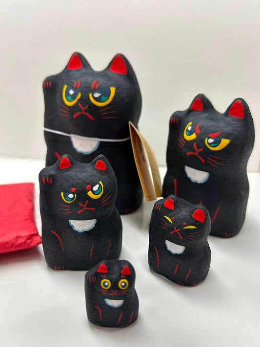 黑貓套娃娃(五件裝) | Black Cat Nesting Dolls (5 pcs)