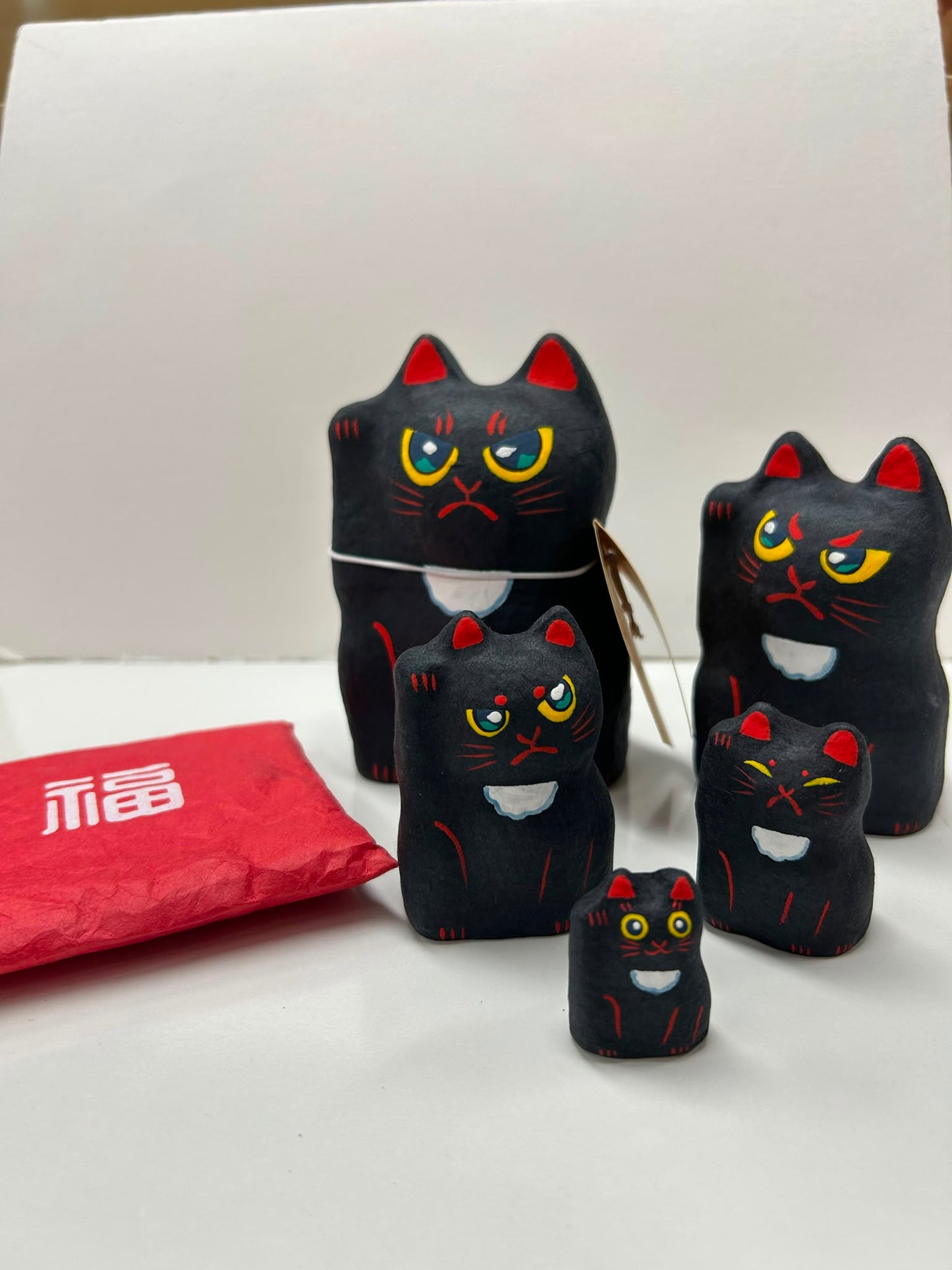 黑貓套娃娃(五件裝) | Black Cat Nesting Dolls (5 pcs)