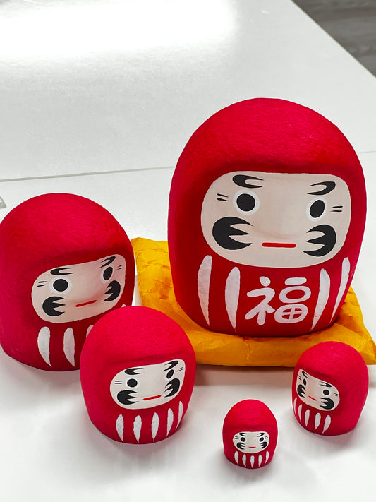 和紙赤達摩套娃娃 | Washi Paper Red Daruma Nesting Doll
