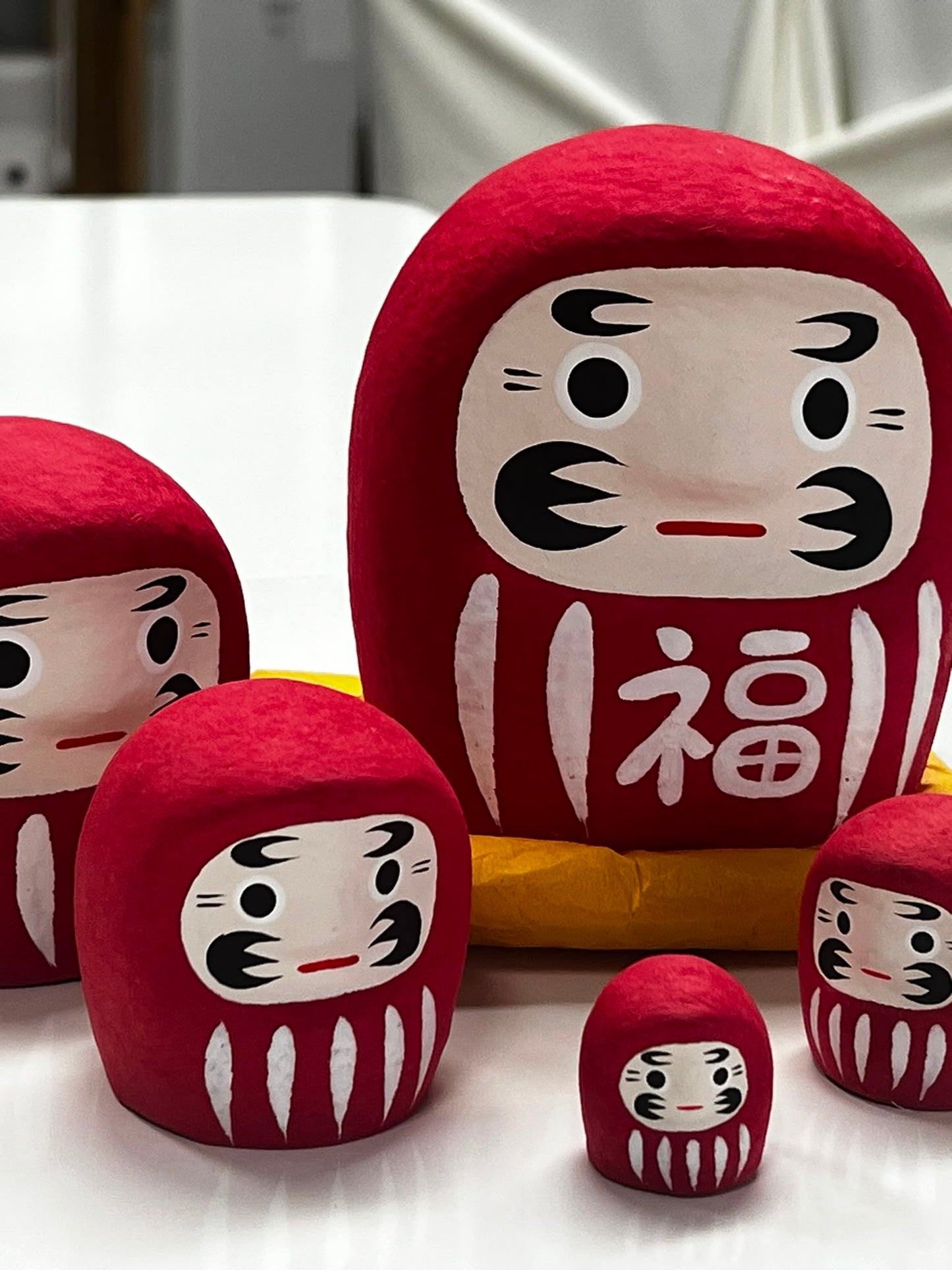 和紙赤達摩套娃娃 | Washi Paper Red Daruma Nesting Doll