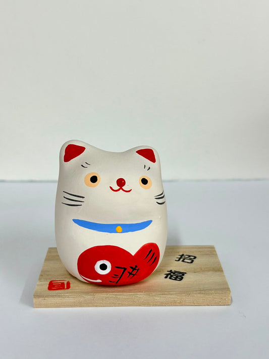 作舍 手描緣起貓。鯛  | Craftman House Hand-drawn Cat Ornament -Sea Bream