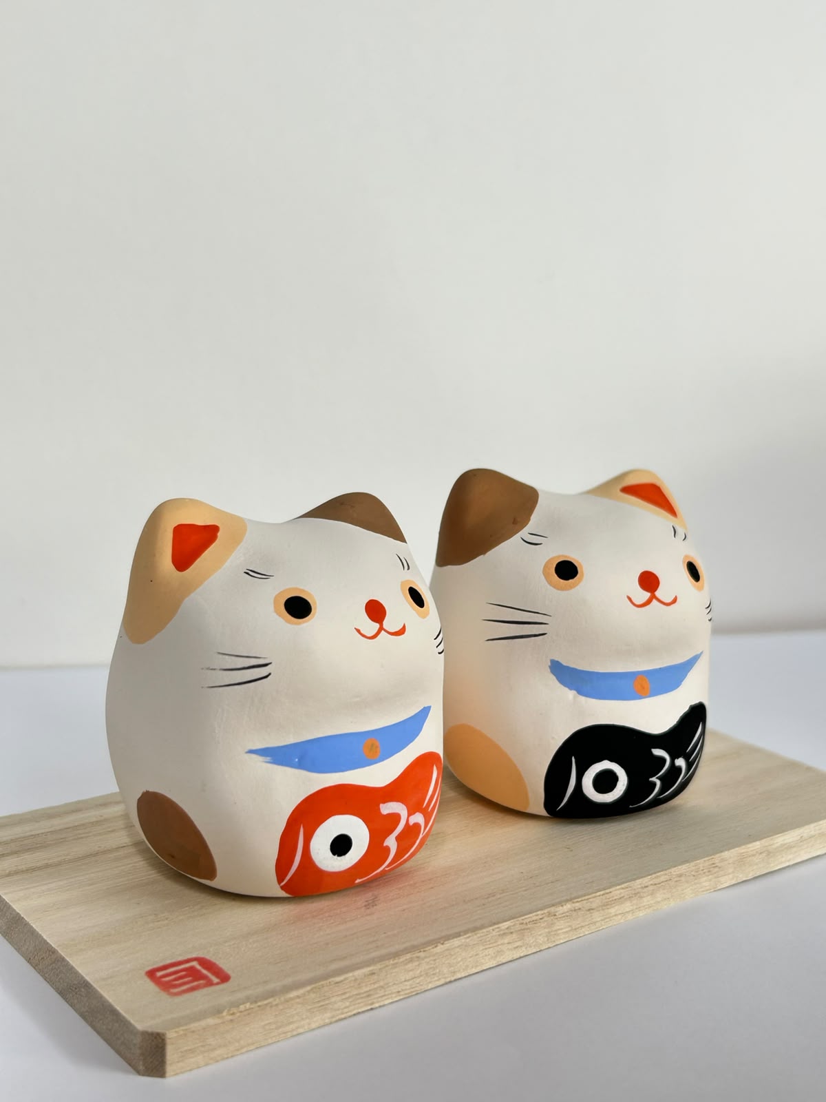 作舍 手描緣起貓。紅黑鯛套裝  | Craftman House Hand-Drawn Lucky Cat - Red & Black Sea Bream Set