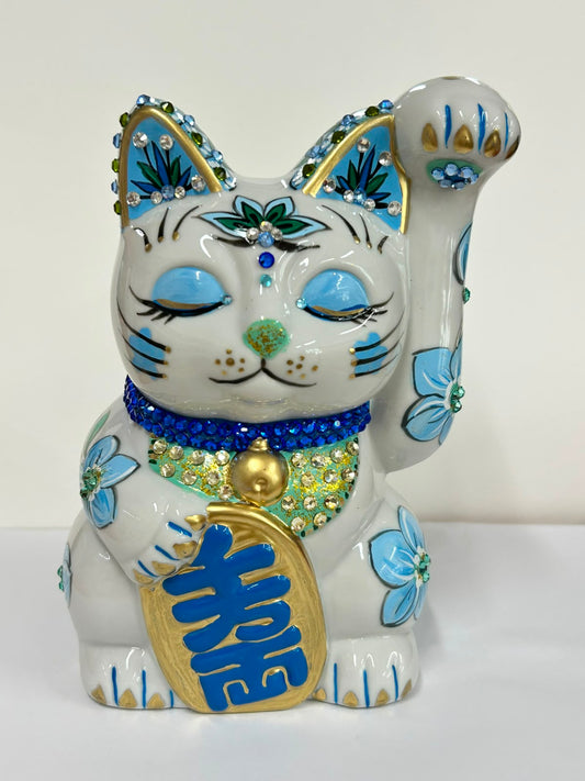 作舍 幸運貓咪錢罌 (藍)  | Craftman House Lucky Glamorous Cat (Blue)