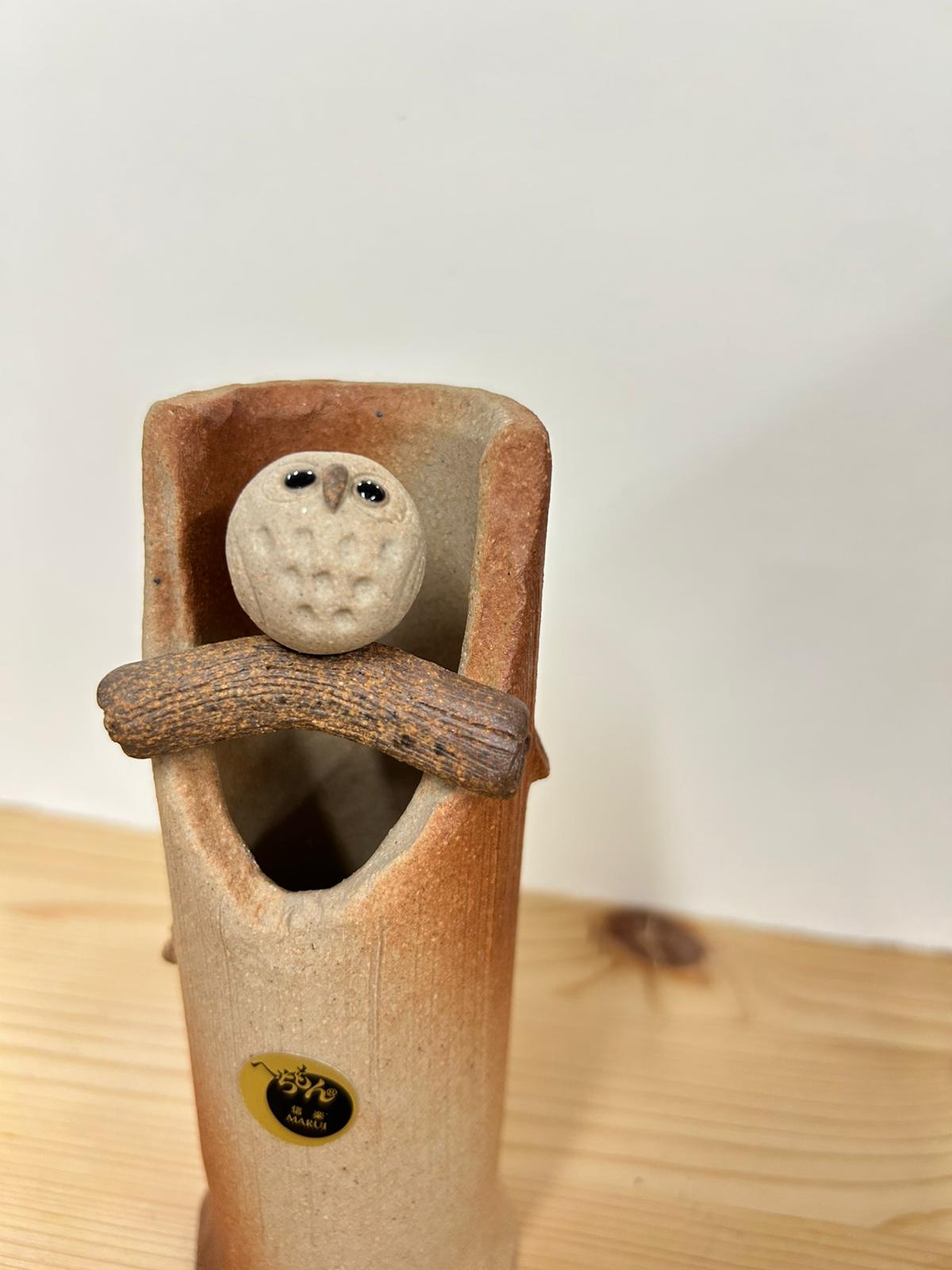 信樂燒 貓頭鷹花瓶 | Shigaraki ware Owl Mini Vase