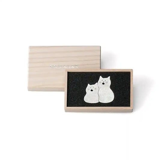 【能作NOUSAKU】貓咪合唱團筷子座/線香座 | Nousaku Chopstick Rest/ Incense Stand - Singing Cats - Set of 2