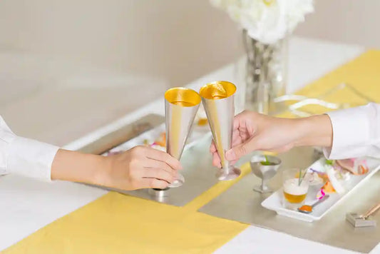 【能作NOUSAKU】金箔香檳杯套裝 | Nousaku Champagne Flute - S (Gold) - 2pcs with Wooden Box]