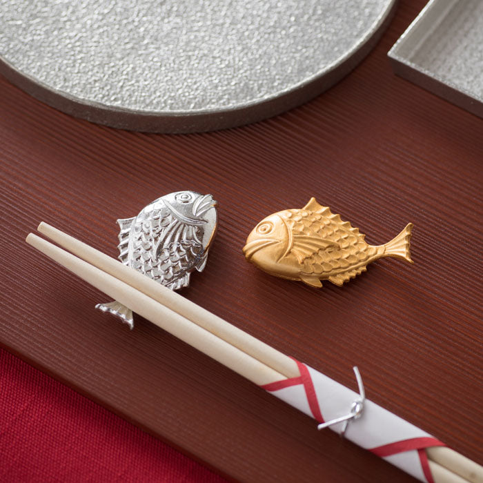 【能作NOUSAKU】鯛魚賀喜筷架組 - 2入 | Nousaku Chopstick Rest - Fortune Fish - Set of 2