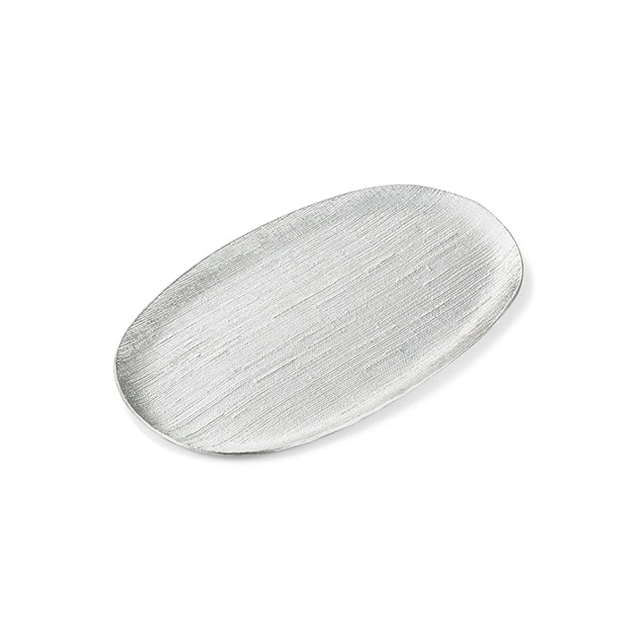 【能作NOUSAKU】橢圓小長盤 - 布紋/冰紋 | Nousaku Oval Plate - Cloth/ Cracked Ice