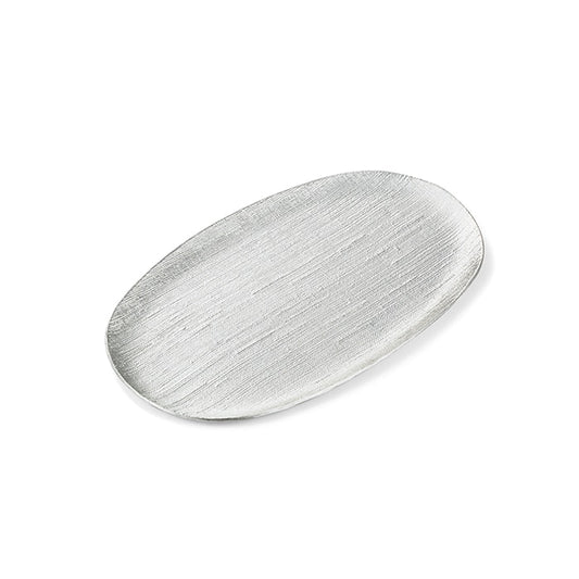 【能作NOUSAKU】橢圓小長盤 - 布紋/冰紋 | Nousaku Oval Plate - Cloth/ Cracked Ice